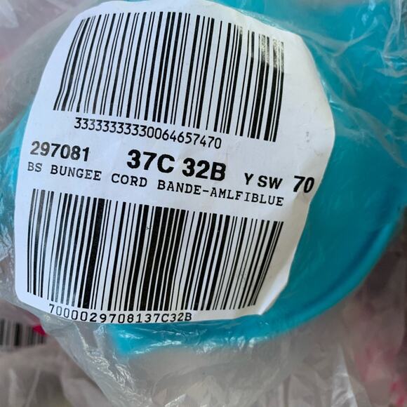 Victoria's Secret Bungee Cord Bandeau Bikini Top Blue Size 32B - Picture 8 of 8